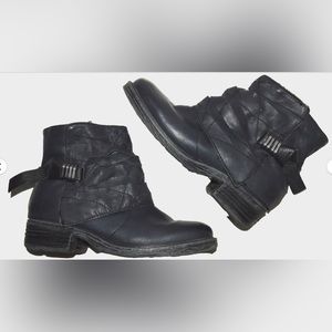 OTBT CUSTER SZ 8.5 M LEAD LEATHER ANKLE MOTO BOOTS BOOTIES